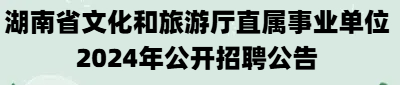 湖南省文化和旅游厅直属事业单位2024年公开招聘
