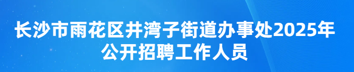 长沙市雨花区井湾子街道办事处2025年公开招聘工作人员